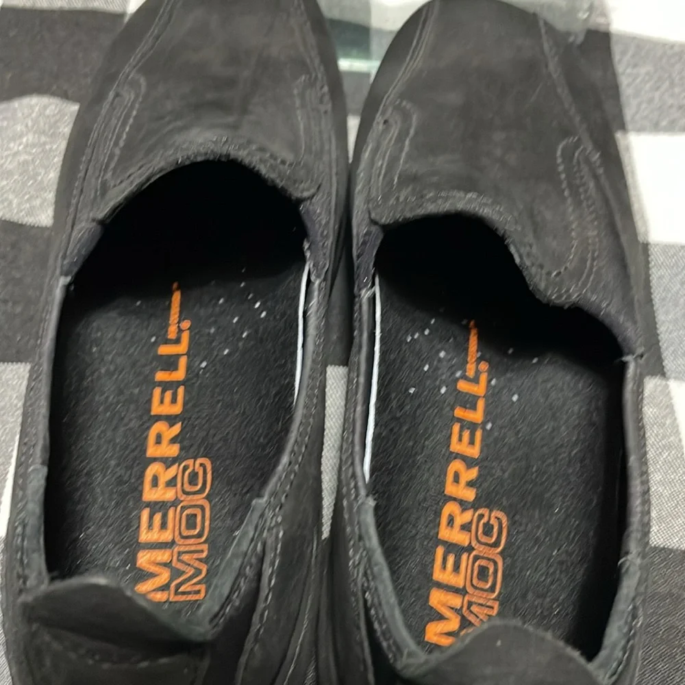 Merrell Primo Moc II Midnight Black Suede Air Cushion Shoes Women's Sz 7 Loafers